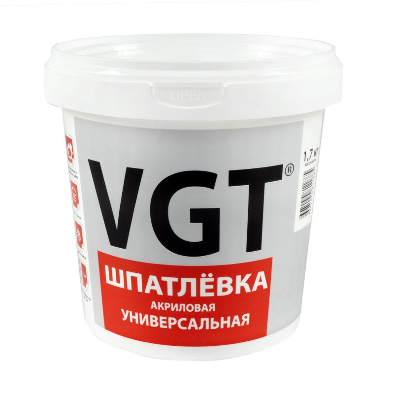 Шпатлевка VGT универсальная для наружных и внутренних работ 1,7 кг