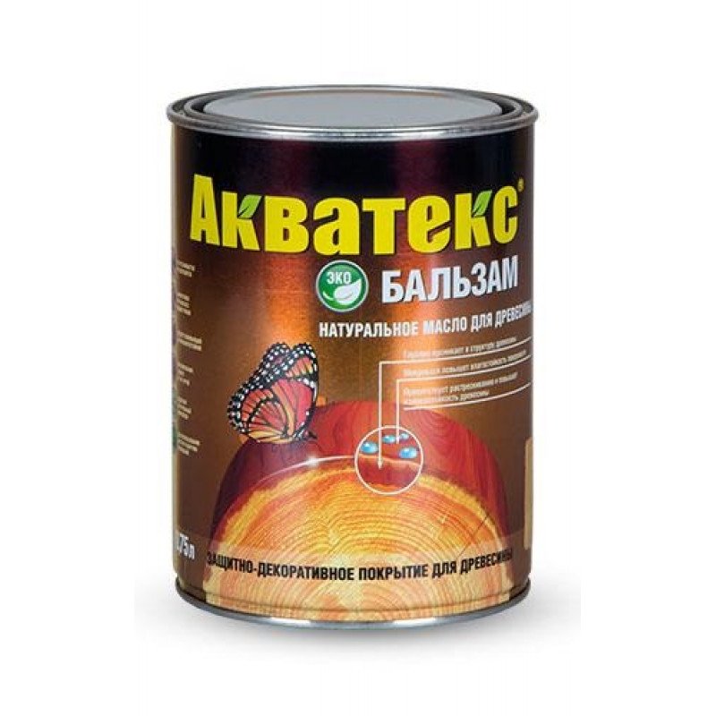Натуральное масло для древесины Акватекс-Бальзам бесцветный 0,75 л